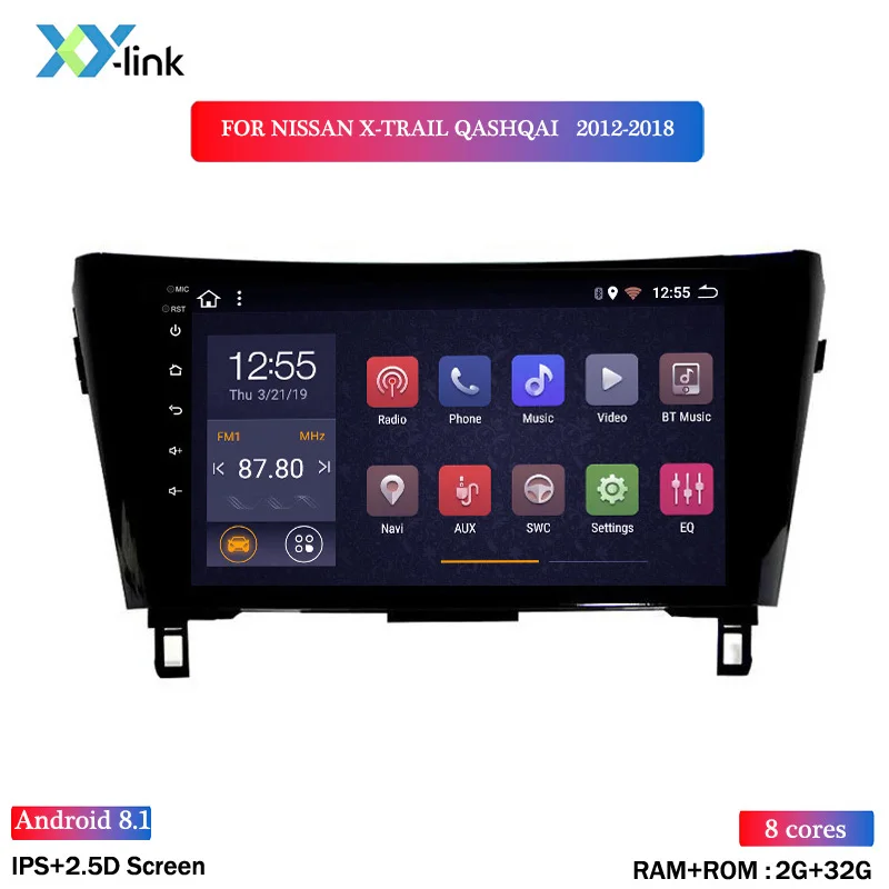 10,1 дюймов Wanqi Android 8,1 2+ 32G wifi и 4G 2.5D full touch для 2012- лет Nissan QashQai X-Trail Автомобильный dvd Радио - Цвет: 8 CORES 2G RAM