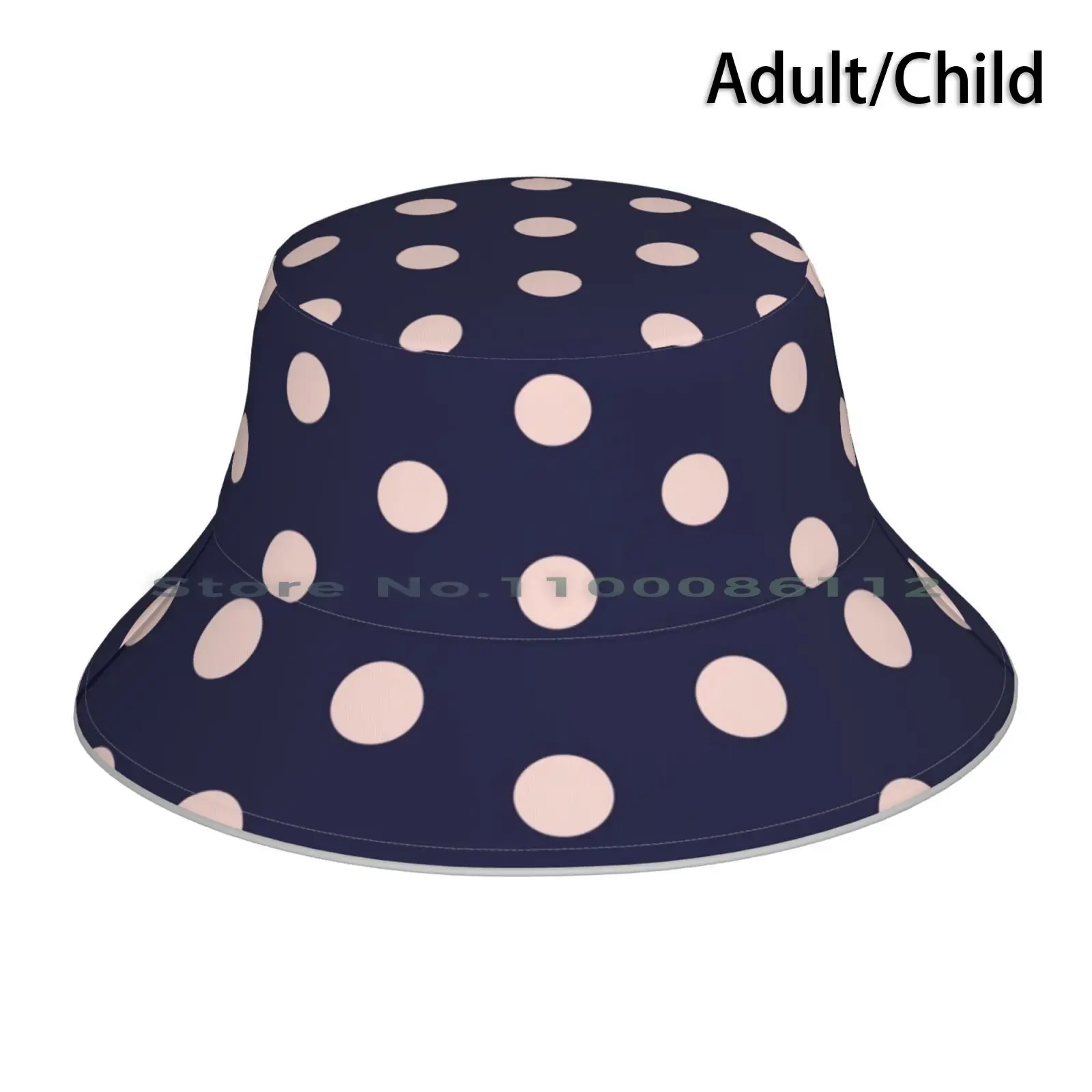 

Navy And Pink Polka Dots Bucket Hat Sun Cap Navy And Pink Polka Dots Pink Spots Dotty Inspired Designer Pattern Navy Blue