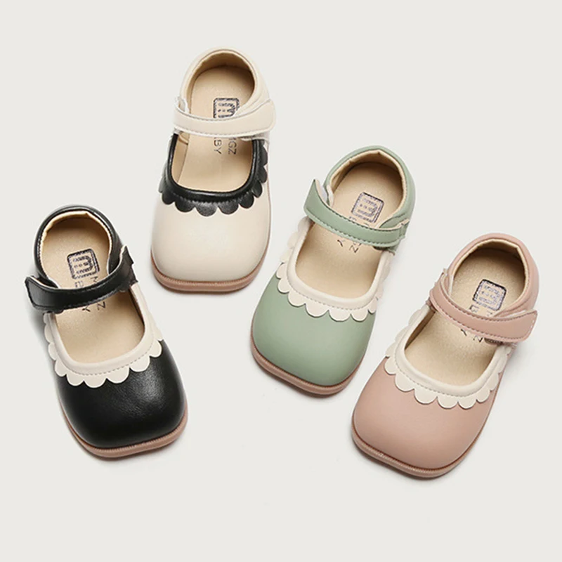 

CAPSELLA KIDS Leather Shoes 1-6 Years Girls Mary Jane Dress Shoes Kids Soft Leather Soft Sole Outdoor Casual Shoes Size 21-30