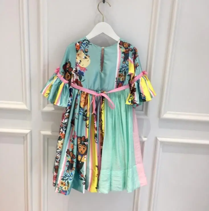 

Children's dress holiday style oil painting doll princess dress holiday long dress