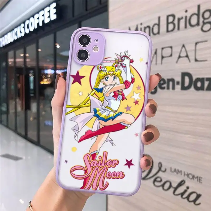 

Japan Anime Sailor Moon Princess Phone Case matte transparent For purple iPhone 7 8 x xs xr 11 12 pro plus max mini Clear Funda