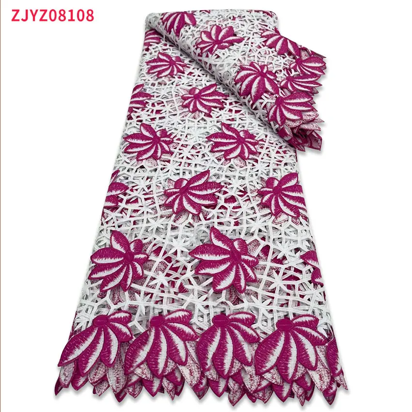 

2021 African new water-soluble lace fabric plum blossom printing pattern suitable for ladies dress wedding dress sewing ZJYZ0810