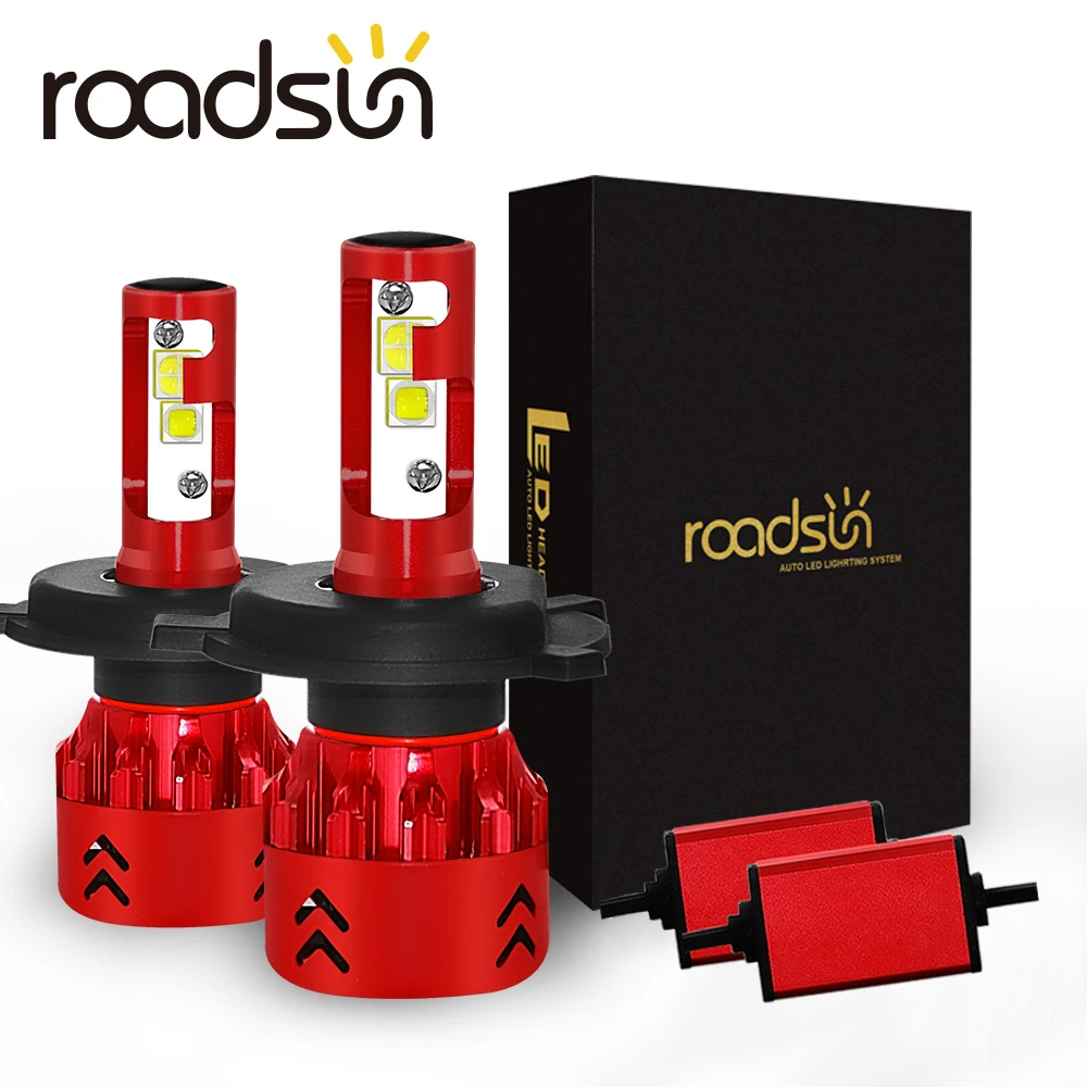 Светодиодные лампы для автомобильных фар roadsun H7 H4 H11 LED H1 9005 HB3 9006 HB4 X70 чипы 100 Вт 6000