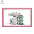 Подарочный мини-набор для вышивки крестиком кролика DIY мультяшный милый животный узор 14CT 11CT Счетный Набор для вышивки рукоделия