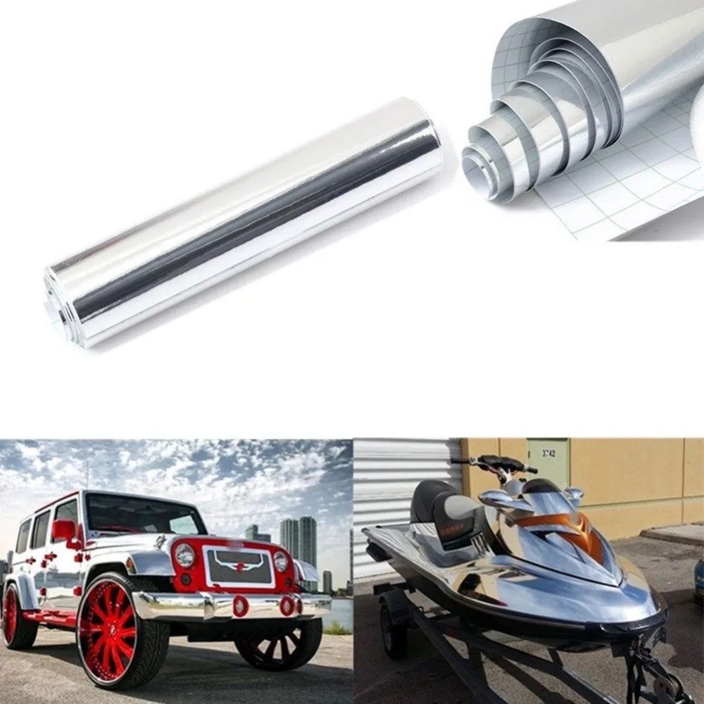 152*20 см высокорастягивающаяся Серебристая хромированная безпузырьковая