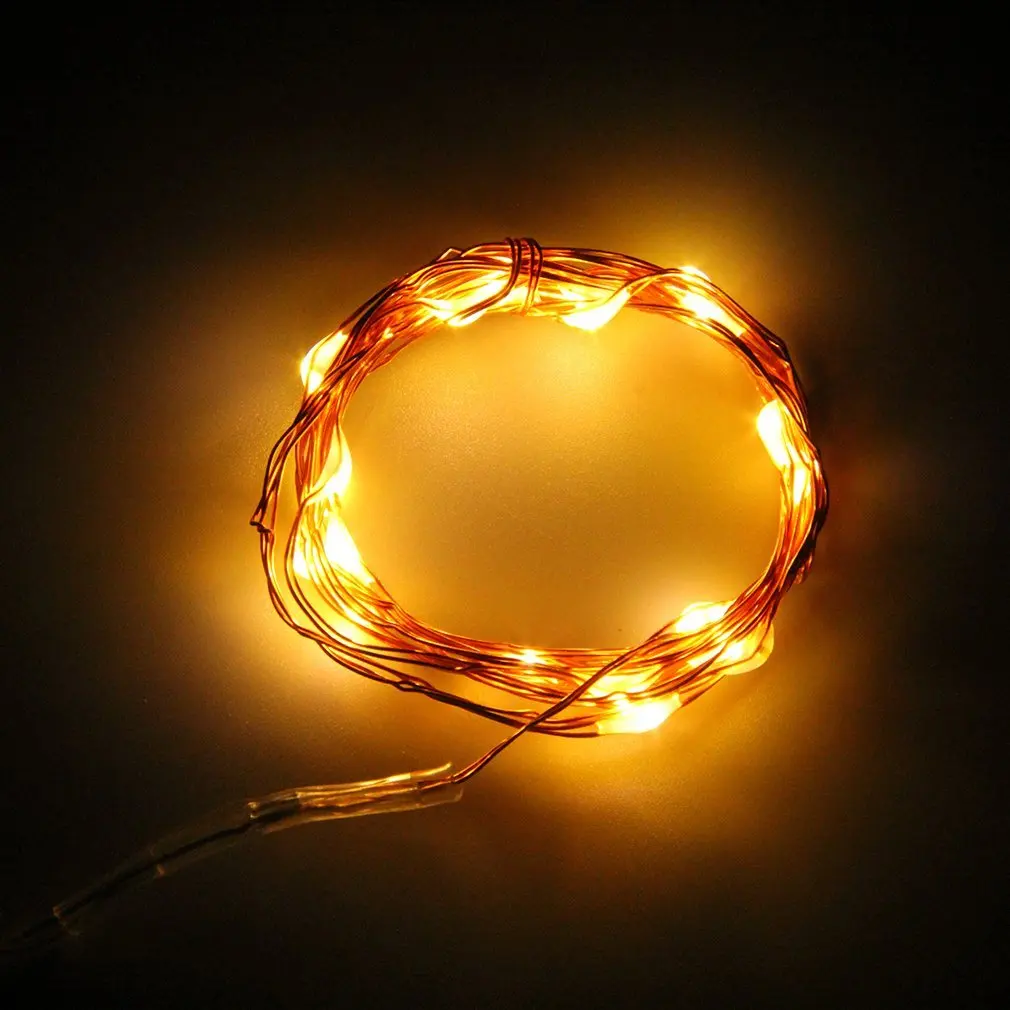 

ICOCO 2M 20 LEDs Button Battery Operated LED Copper Wire String Fairy Lights Party Blue/Colorful Drop Shipping