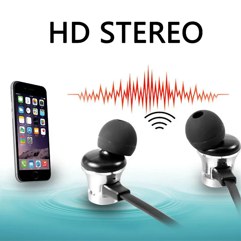Magnetic Wireless Bluetooth Earphone Music Headset Phone Neckband Sport Earbuds Headphone with Mic For iPhone Samsung Xiaomi