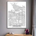 Картина на холсте с изображением знаменитого города Ванкувер, настенные художественные картины, черные и белые плакаты и принты для гостиной, домашний декор
