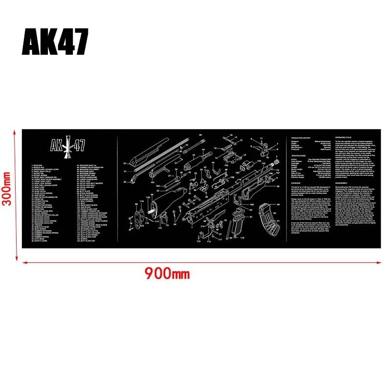 AR15 AK47 тактический пистолет для чистки резиновый коврик нескользящий пистолет для чистки резиновая скамья с полными частями - Цвет: AK