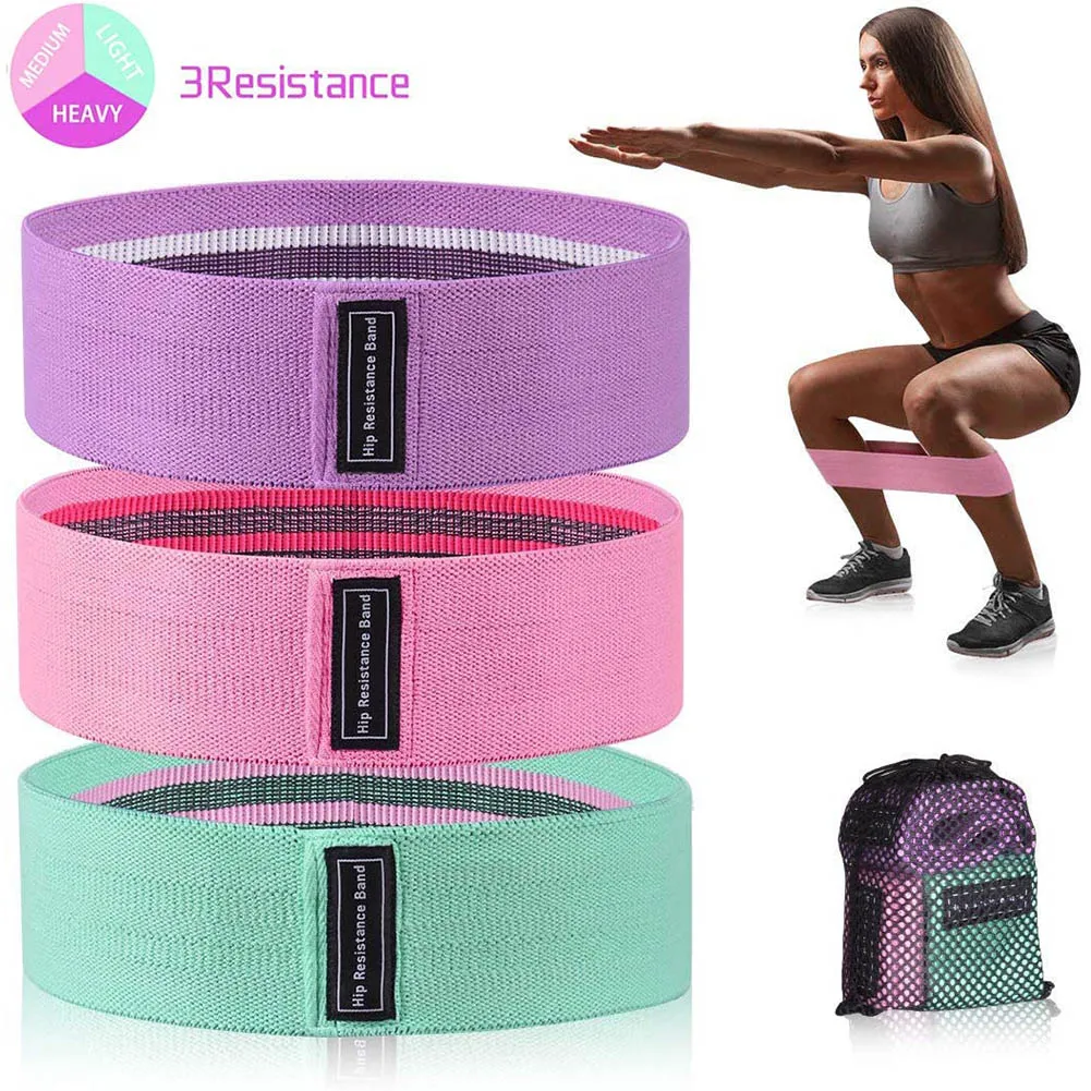 

3x Fitness Exercise Elastic Bands Gym Pilates Yoga Strength Resistance Circles Women Yoga Gym Energy Durable Decor