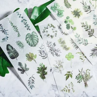 3pcsset cartoon beautiful flowers green leaves animal food diy diary lab decor stickers scrapbook cute stationery supplies