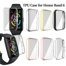 Electroplating TPU Watch Case for Honor Band 6 Smartwatch Cover Shell Screen Protector Smart Wristband Accessories
