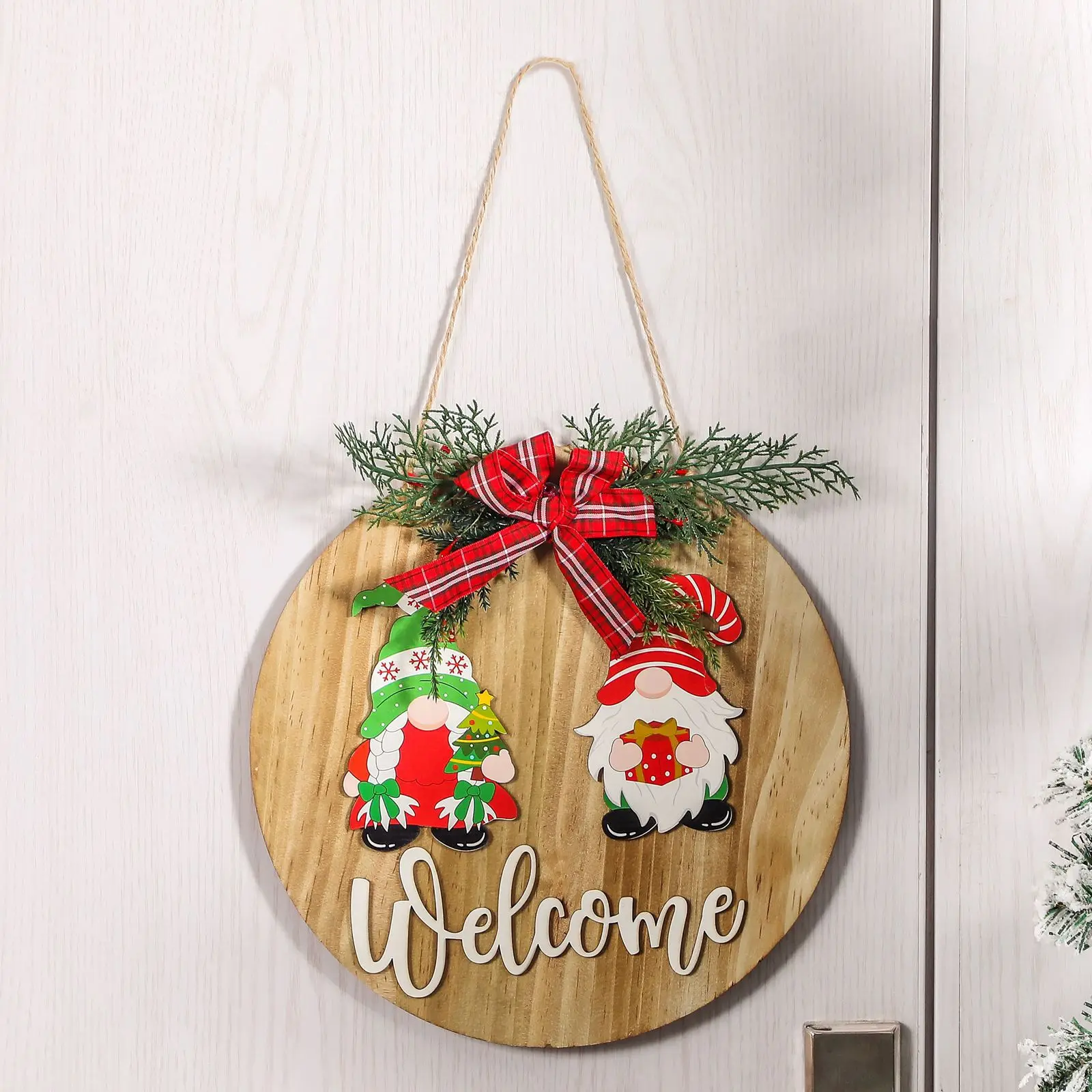 

Рождественские деревянные подвески, венок, Висячие приветственные знаки для входной двери, крыльца, семейный Декор для спальни, домашний зн...