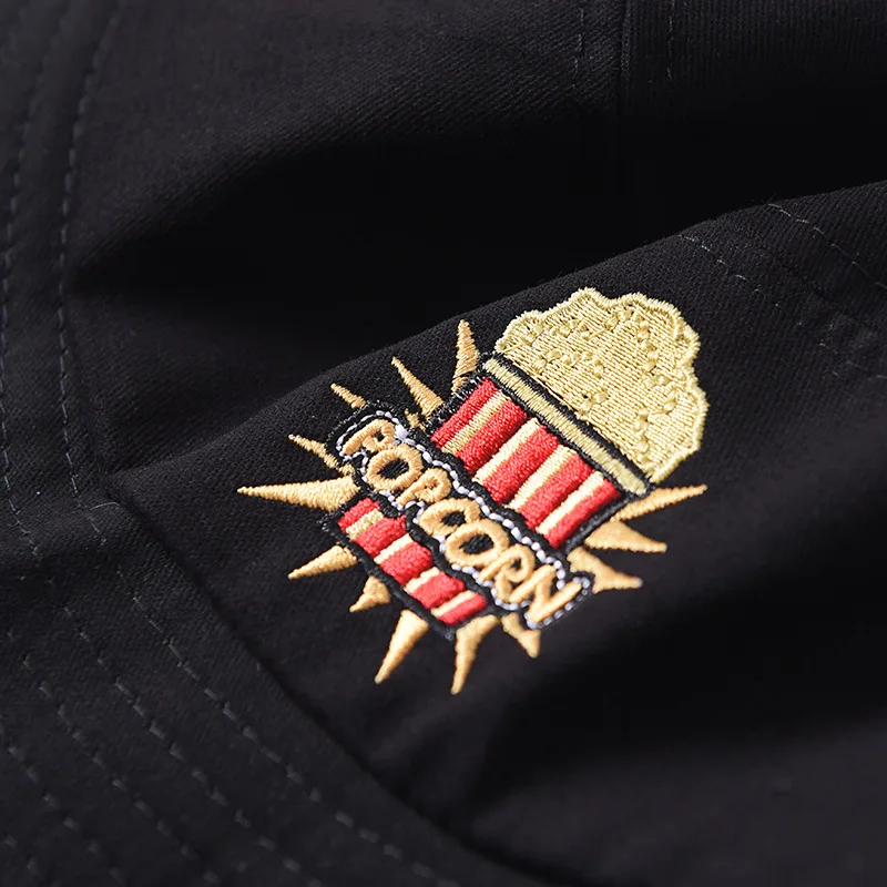 Вышивка Попкорн ведро шляпа для мужчин и женщин хип хоп рыбак взрослых грустный