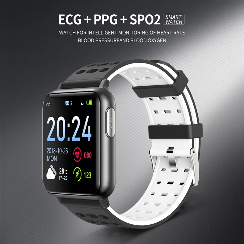 V5 Бизнес Смарт часы Для мужчин ЭКГ с электрокардиограммы Дисплей сердечного