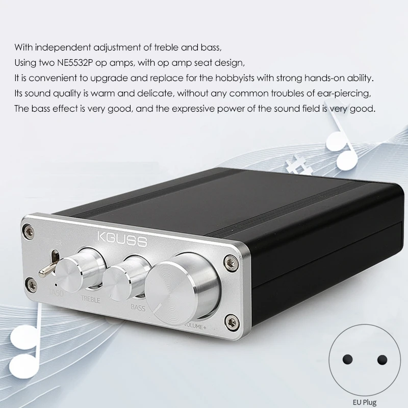 Цифровой усилитель мощности KGUSS TA50 Hi-Fi звука для домашних динамиков с европейской