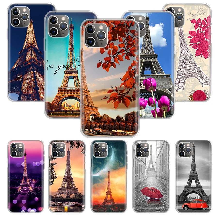 Чехол с изображением Парижской Эйфелевой башни для Apple iphone 11 12 Mini Pro XS Max XR X 7 8 6 6S Plus