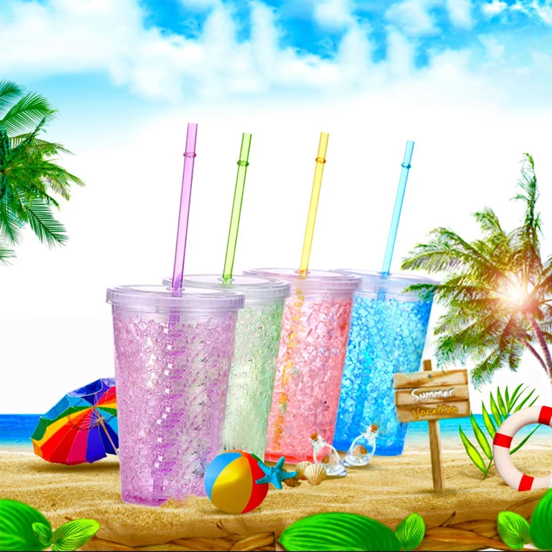 Ветровой цветок летняя бутылка для воды пластиковые измельченные льда бистратал