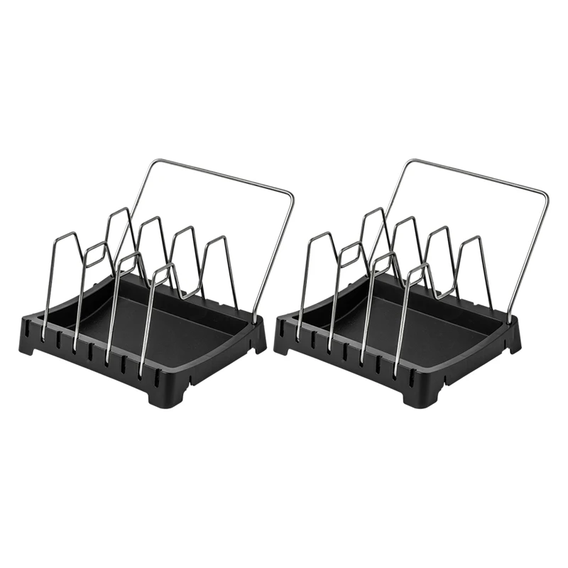 

PPYY-Multifunctional Stainless Steel Pot Cover Rack 2-Piece Set with Towel Bar Can Be Spliced Cabinet Rack