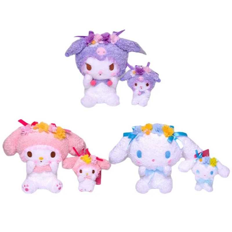 

Милые Аниме Кукла-подвеска Sanriod из серии мультфильмов Милая Kuromi Mymelody Радужный цветок плюшевый кулон подарок на день рождения