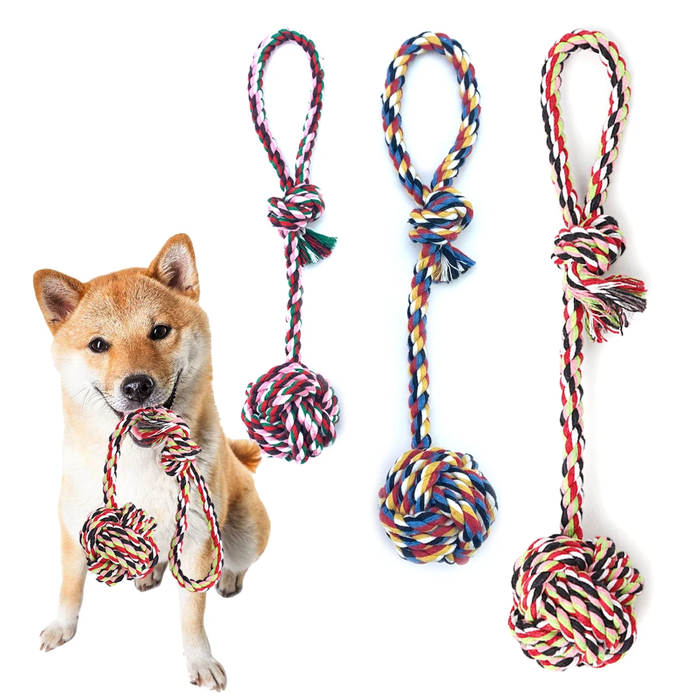 

Cotton Rope Ball Dog Toy Pet Products Outdoor Interactive Chew Toy Ball For Dogs Pet Supplies Small Large Dog Pets Accessories