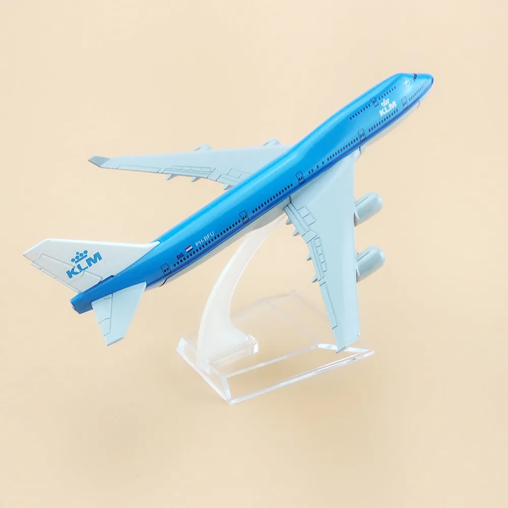 16 см металлический летательный аппарат Φ KLM B747 дыхательные пути Боинг 747 400