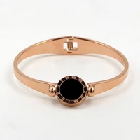 blackwhite shell bangle for women couple jewelry crystal roman numerals bracelet bangles love cuff bangle b025