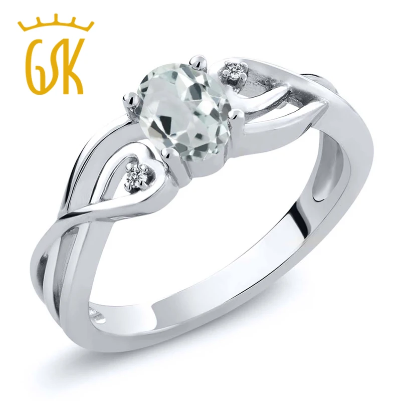 925 пробы Серебряное небесно-голубое аквамариновое и белое бриллиантовое женское