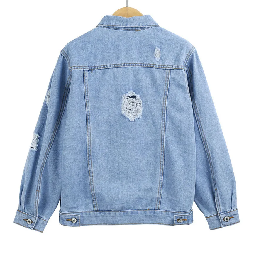 Женская джинсовая куртка размера плюс Осенняя зимняя теплая винтажная модная