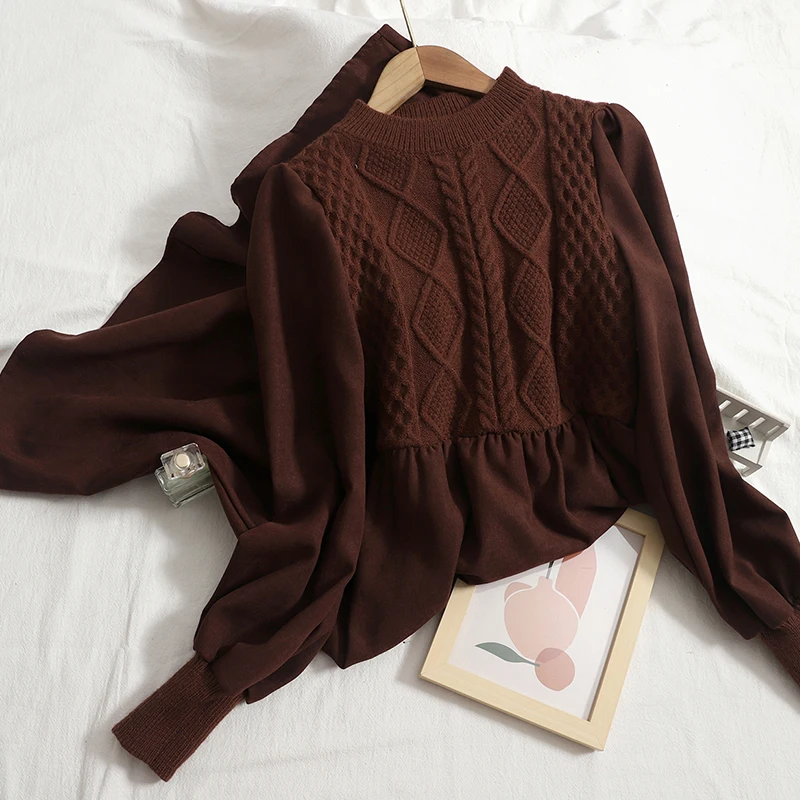 Женское трикотажное платье с круглым вырезом однотонное винтажное вельветовое