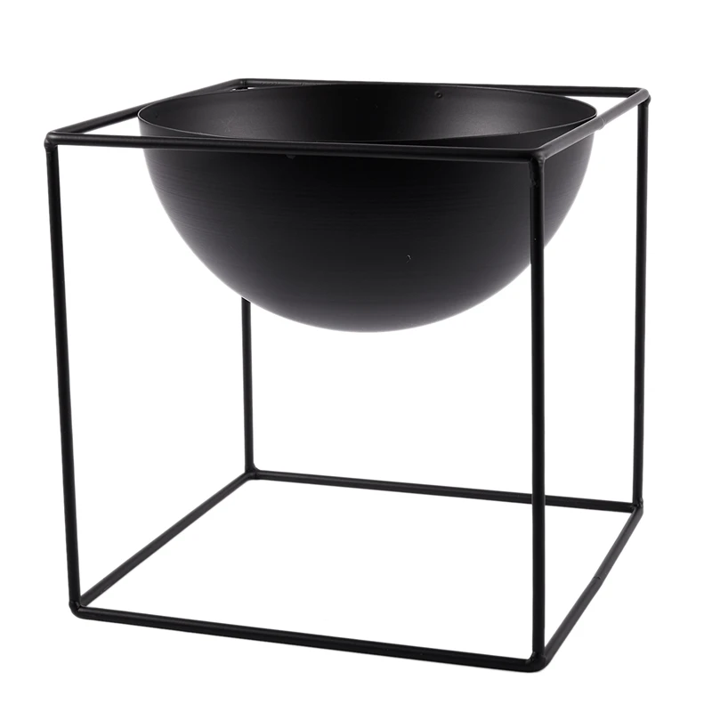 

Black Tabletop Waterproof Metal Flower Plant Pot Pergola Garden Planting Indoor Flower Home Office Christmas Decoration