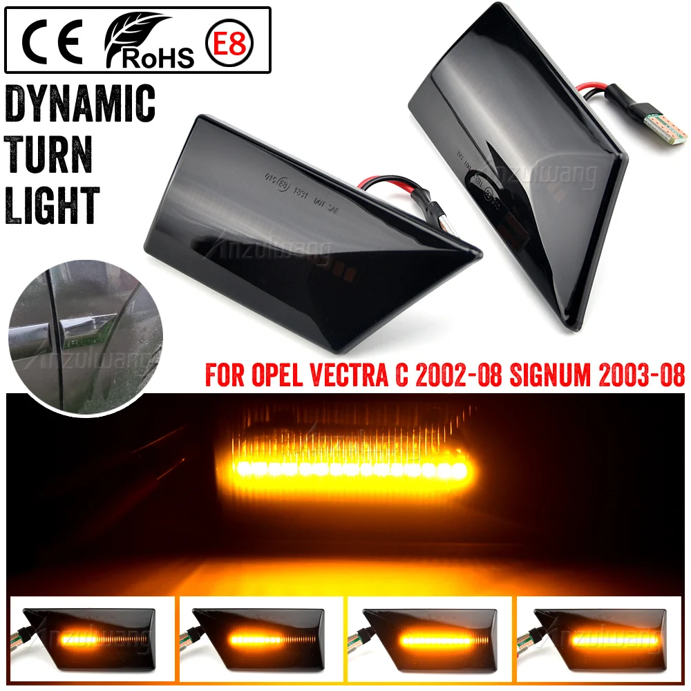 

For Opel Vectra C 2002-2008 Signum LED Car Turn Signals Side Marker Light Dynamic Flashing Lamp Blinker Lateral Auto Accessories