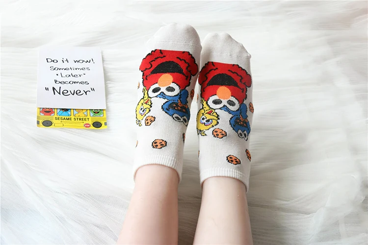 Японский бренд кунжута мультфильм женские носки до лодыжки милые модные уличные Kawaii чужеродные забавные носки Низкий Для Девушки Лодка Sokken