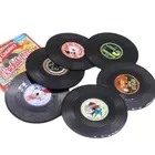 Подставки виниловые разноцветные в стиле ретро, 146 шт.