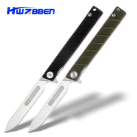 hwzbben scalpel folding knife outdoor emergency scalpel knife no 24 replaceable blade g10 pocket knives self defense rescue tool