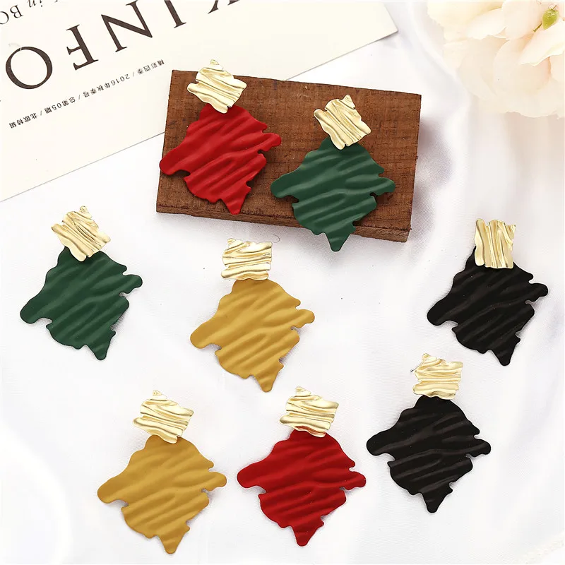 2019 винтажные гофрированные геометрические серьги для женщин новый дизайн