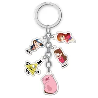anime keychain man bill cipher key chain women waddles key holder couples keyring party key ring mabel dipper pendant porte clef