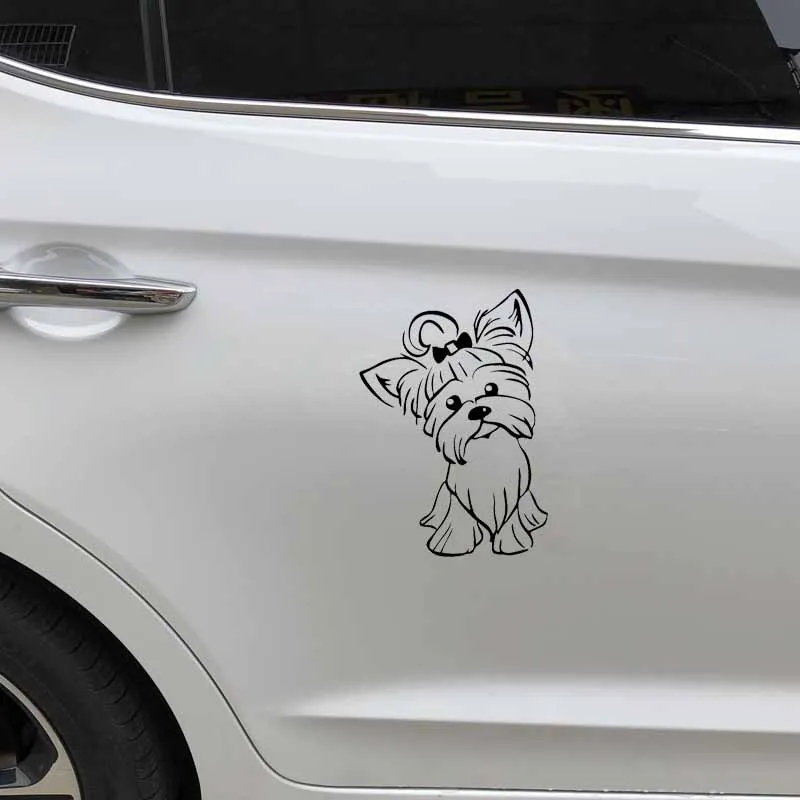 

Yorkshire Terrier Cute and Funny Puppy Dog York Decal PVC Car Sticker Black/silver ZWW-2675, 17.3cm * 12.2cm