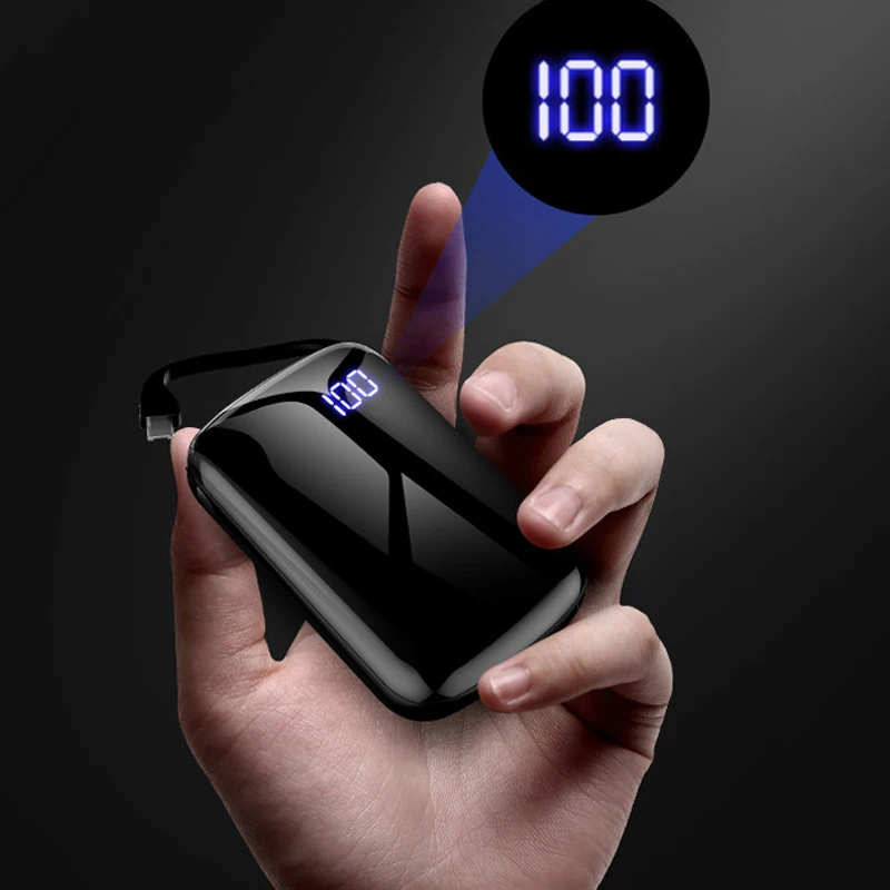 Внешний аккумулятор на 10000 мА · ч со встроенным кабелем Android портативное зарядное