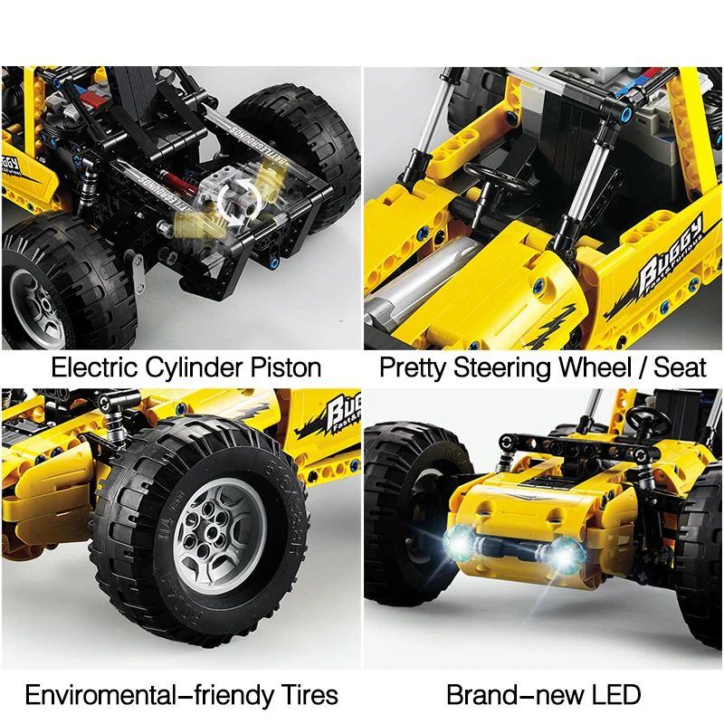 

522Pcs RC All Terrain Off-Road Climbing Trucks Car Off-Road Racing Remote Control Building Blocks Bricks Toys Gifts Kids