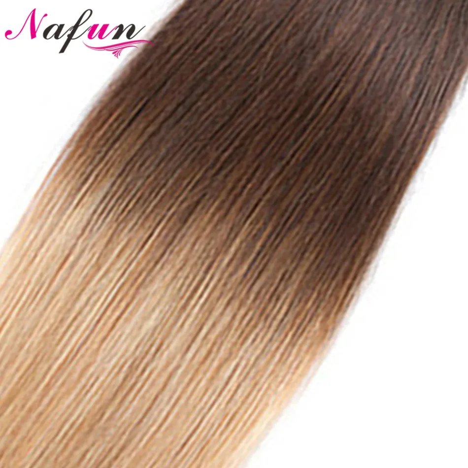 Нафун предварительно окрашенные Омбре волосы переплетения черный и блонд 1B/4/27 100%