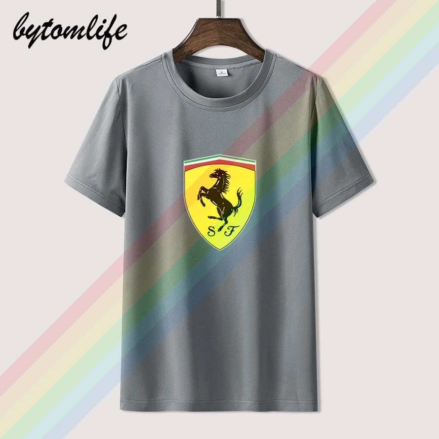 2021 FERRARI T Shirt For Men Limitied Edition Men's Black Brand T-shirt Women Cotton Tees Amazing Short Sleeve Tops | Мужская одежда