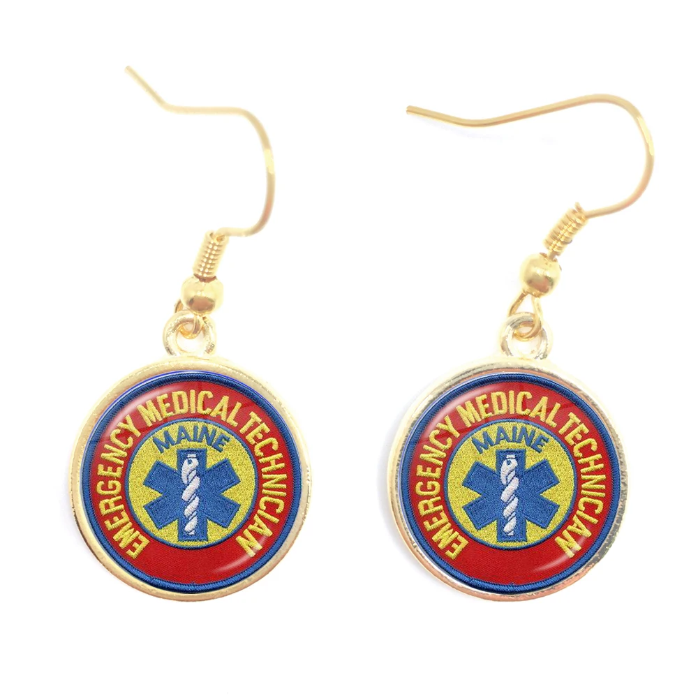 Аварийный медицинский техник логотип парамедика висячие серьги стеклянный