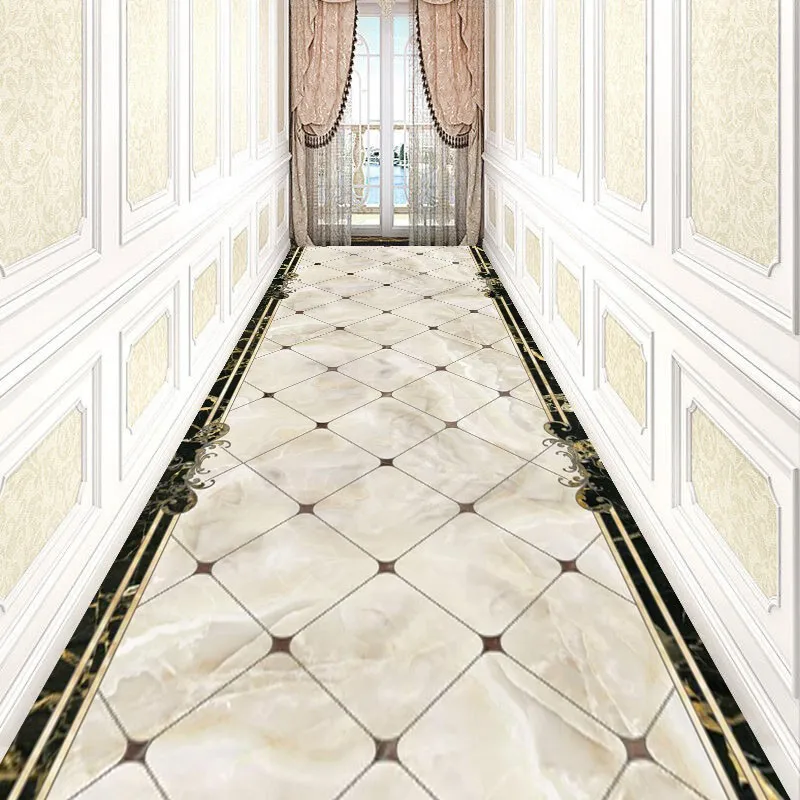 

Reese 3D Visual Grid Boho Lobby Carpets Living Room Porch Anti Slip Area Rugs Hallway Corridor Aisle Restaurant Wedding Decor