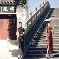 2021 new chinese ethnic style cheongsam skirt silk tang slim fashion retro short sleeved cheongsam skirt size m 4xl