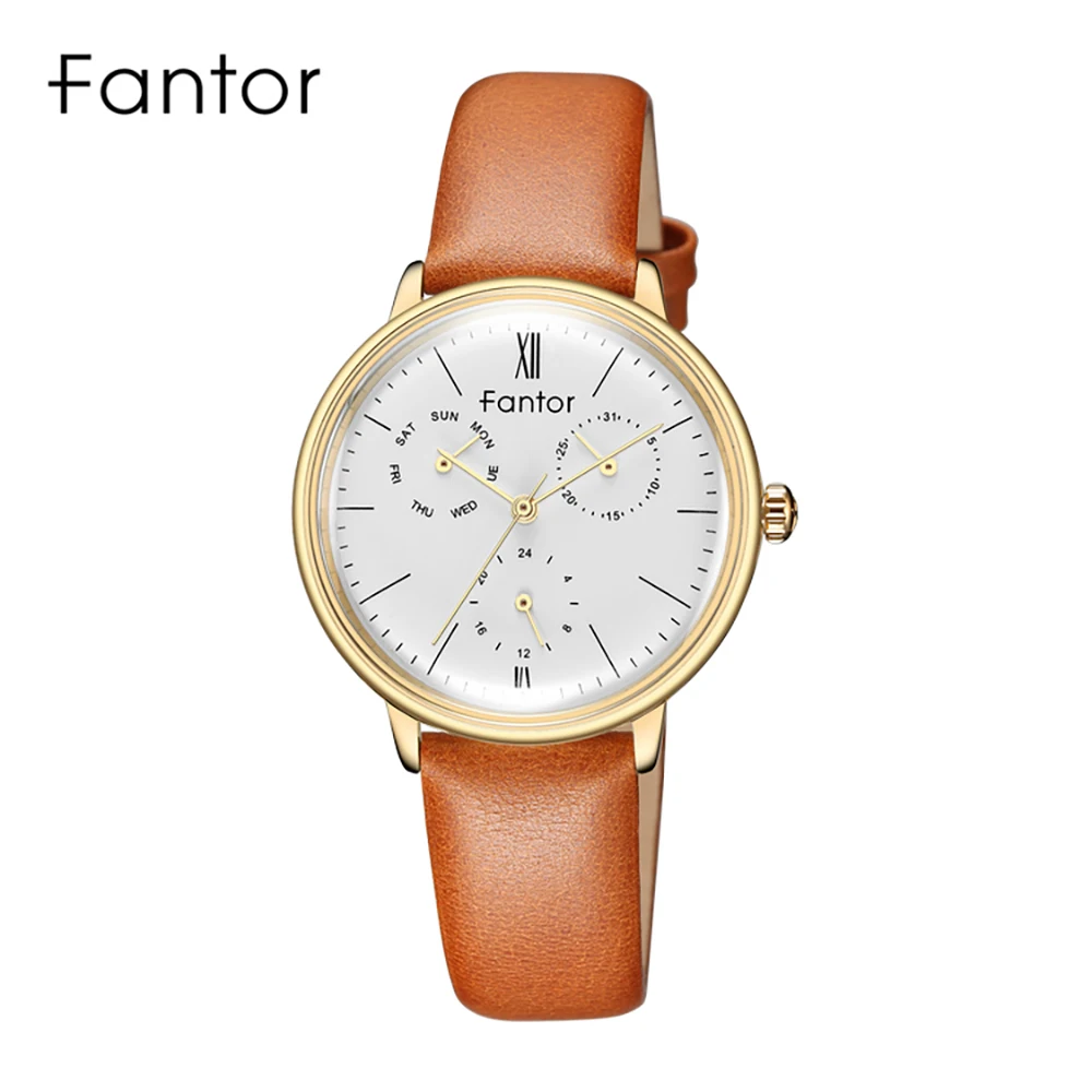 Fantor Роскошные брендовые элегантные женские платья Кварцевые часы с кожаным ремешком наручные часы модные женские часы браслет для женщин