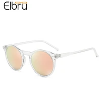 elbru fashion sunglasses soft transparent frame polarized colorful clear lens sun glasses classic retro eyeglasses for menwomen