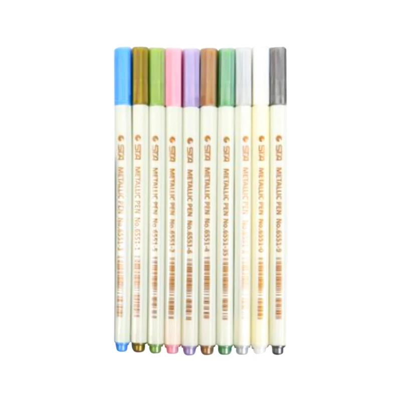 

Special Metal Marker, Double Line Outline Pen, Multi Color Fluorescent - 0.7mm Plastic Head / 10 Pcs In Exquisite Box