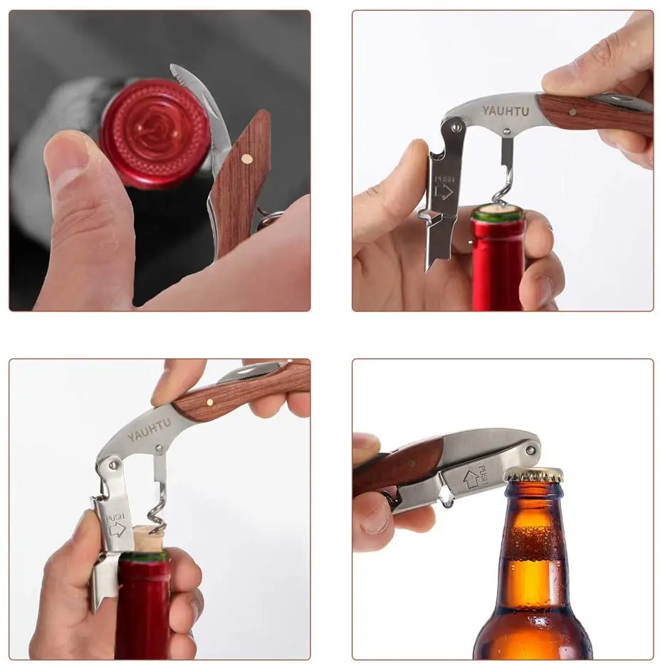 

Wholesale Wine Opener, Professional Waiters Corkscrew, Bottle Opener and Foil Cutter Gift for Wine Lovers