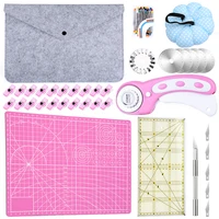 miusie rotary cutter tool kit with cutting mat carving knife clips storage bag patchwork ruler for fabric leather cutting tools